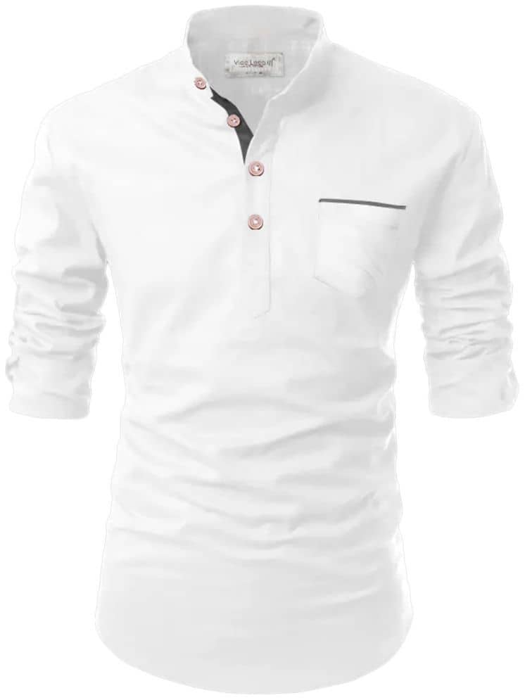 Vida Loca Maroon Cotton Blend Men's Shirt Style Kurta ( Pack of 1 ) - Kurtas & Kurta Sets | Buy online on ZillyBuy