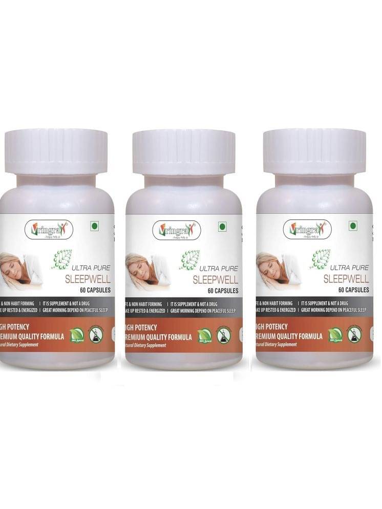 Vringra Sleepwell Capsule |For Better Sleep | Wake Up Fresh & Capsule 60 gm Pack of 3     			Vringra Sleepwell Capsule |For Better Sleep | Wake Up Fresh & Capsule 60 gm Pack of 3
