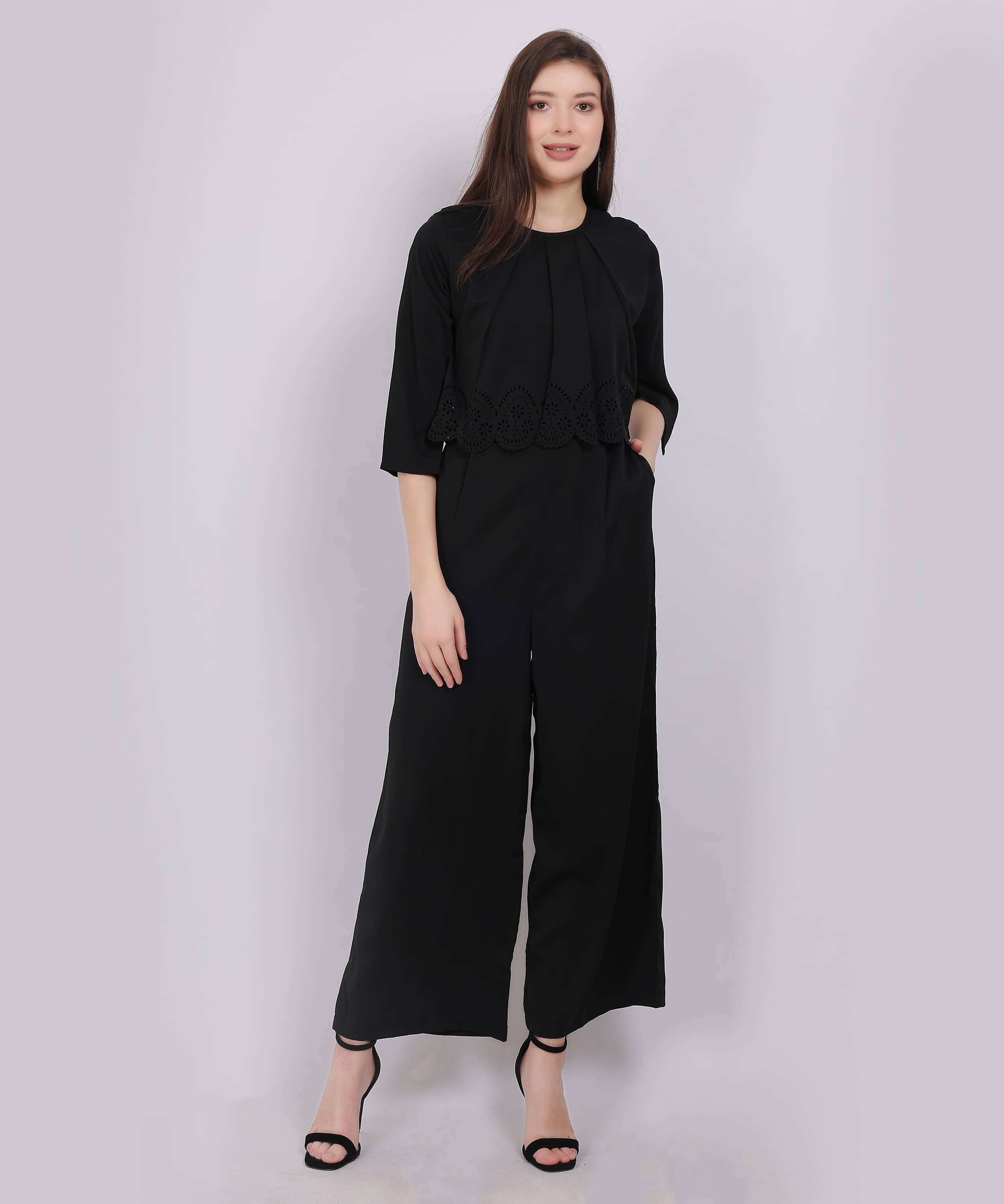    			aumbe Black Lycra Regular Fit Women's Jumpsuit ( Pack of 1 )