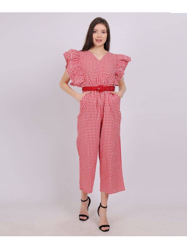 aumbe Red Cotton Regular Fit Women's Jumpsuit ( Pack of 1 ) aumbe Red Cotton Regular Fit Women's Jumpsuit ( Pack of 1 )