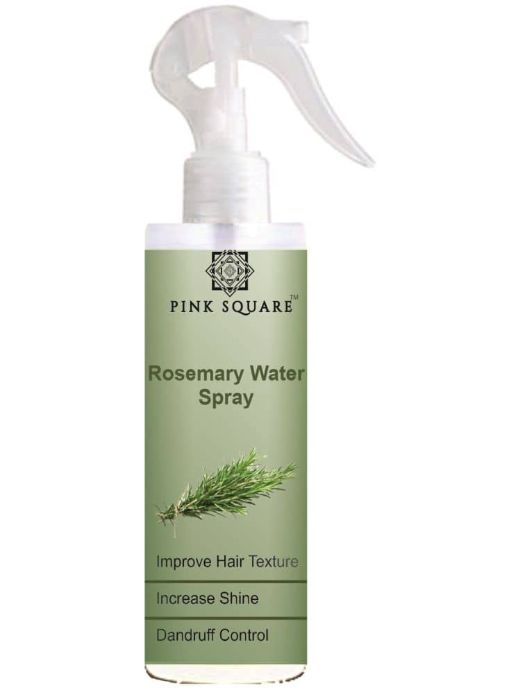 pink square Rosemary Water Hair Spray Rosemary Hair Spray Hair Sprays 100 mL