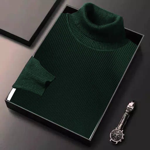     			CAT BUNNY Woollen High Neck Men's Sweatshirt - Green ( Pack of 1 )