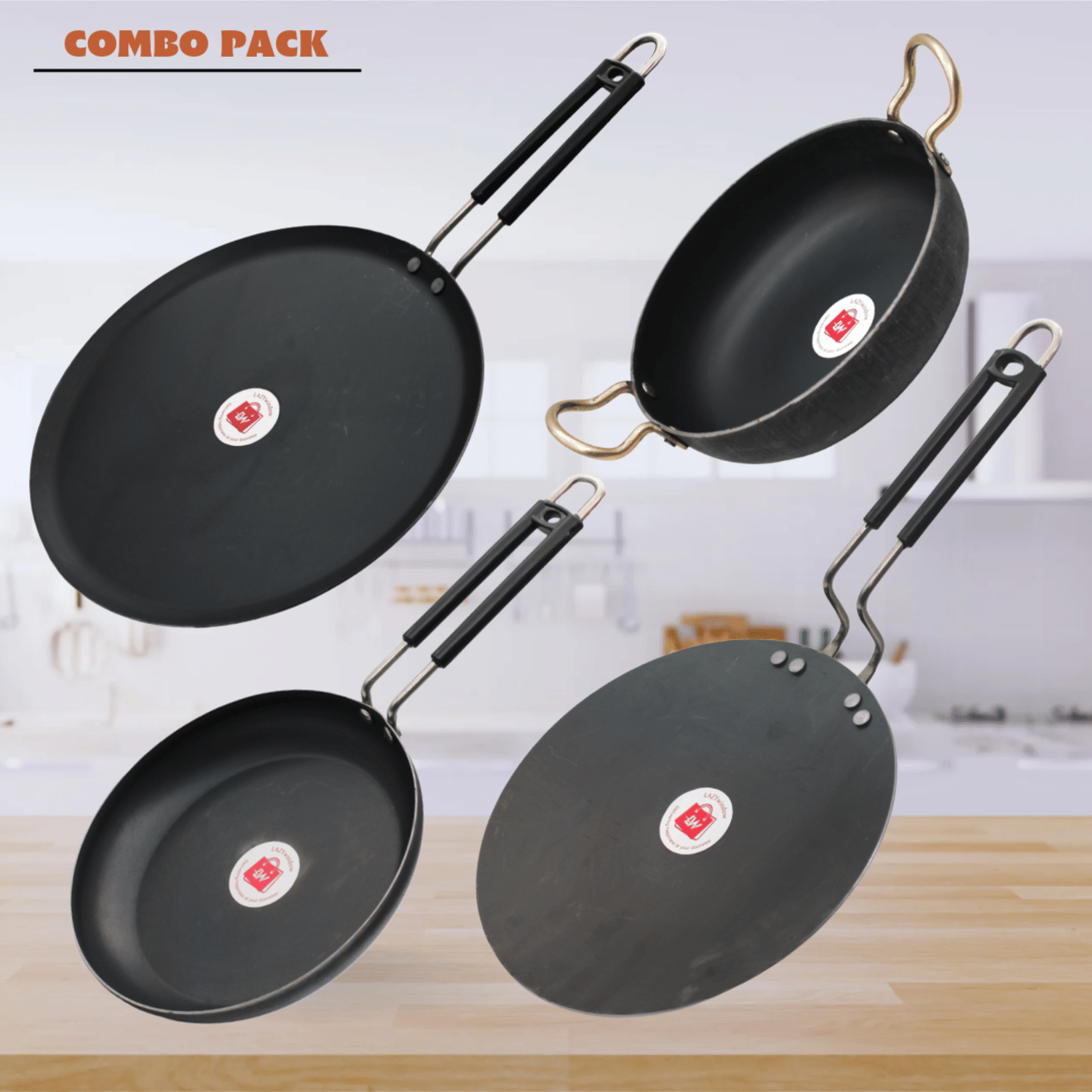    			LAZYWINDOW Black Iron No Coating Cookware Sets ( Set of 1 )