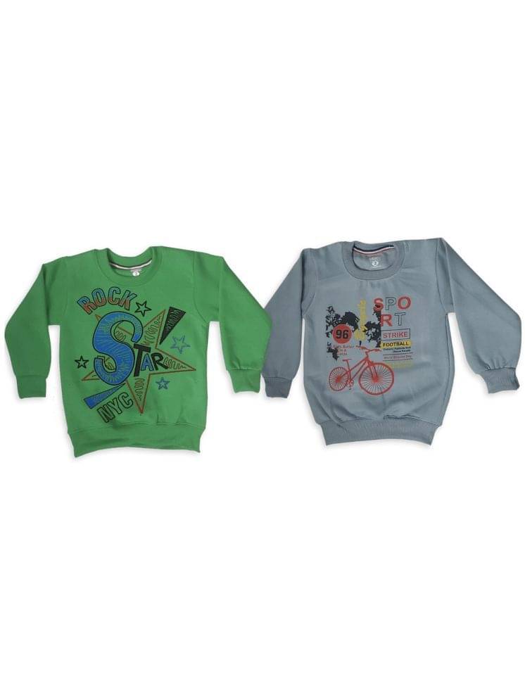     			Paryag Pack of 2 Boys Fleece Sweatshirt ( Multi Color )