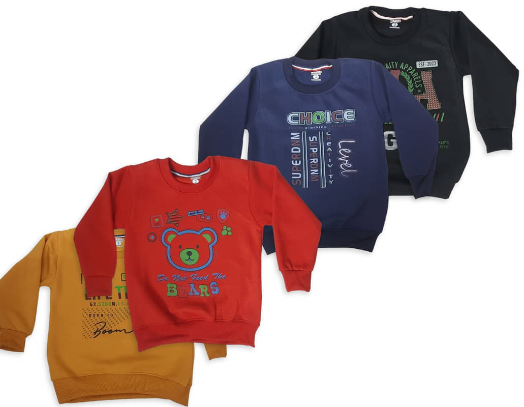     			Paryag Pack of 4 Boys Fleece Sweatshirt ( Multi Color )