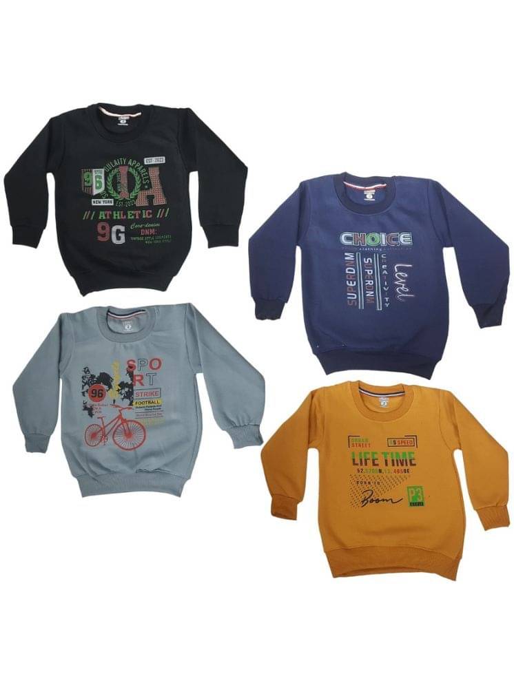     			Paryag Pack of 4 Boys Fleece Sweatshirt ( Multi Color )
