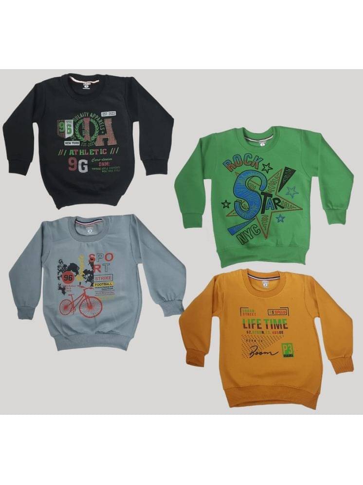     			Paryag Pack of 4 Boys Fleece Sweatshirt ( Multi Color )