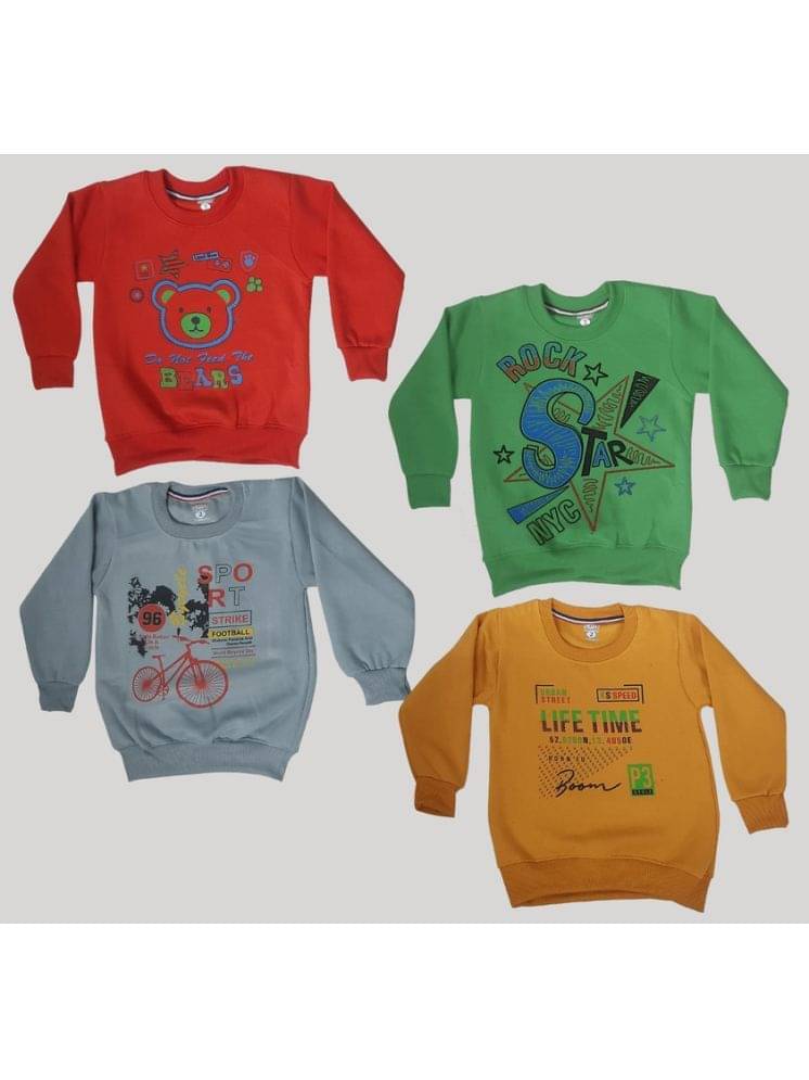     			Paryag Pack of 4 Boys Fleece Sweatshirt ( Multi Color )