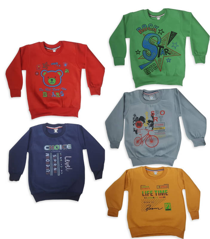     			Paryag Pack of 5 Boys Fleece Sweatshirt ( Multi Color )