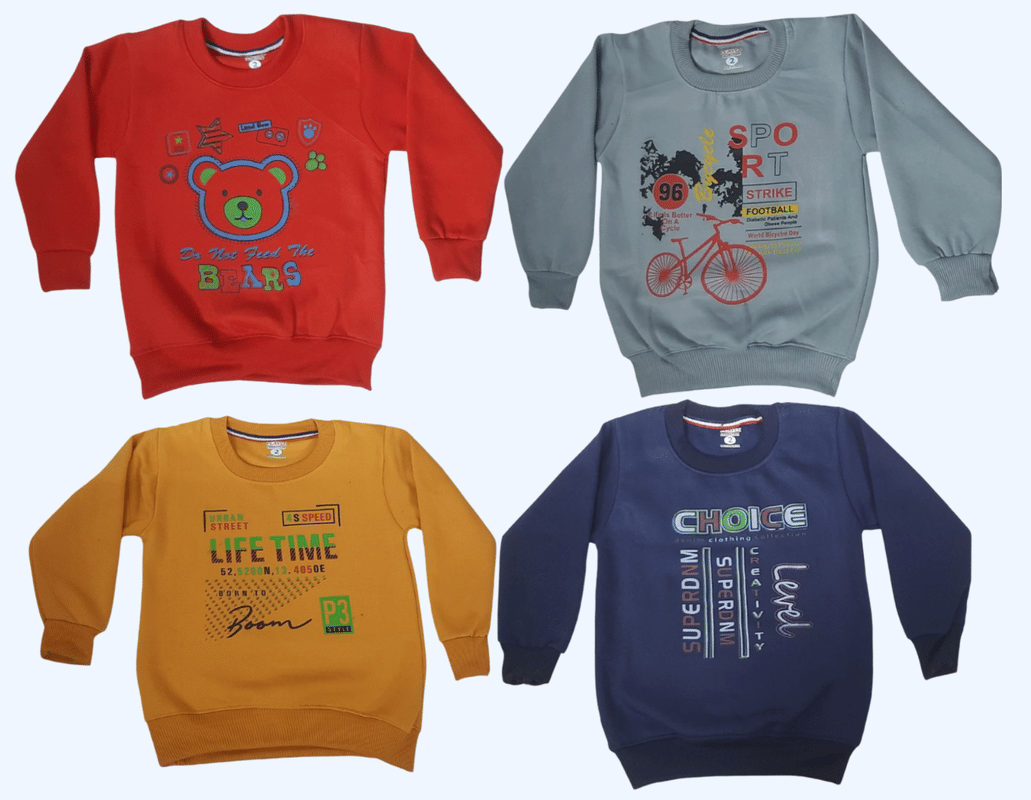     			Paryag Pack of 4 Boys Fleece Sweatshirt ( Multi Color )