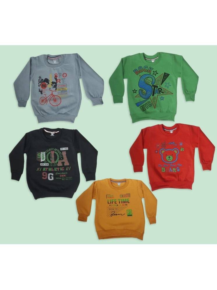     			Paryag Pack of 5 Boys Fleece Sweatshirt ( Multi Color )