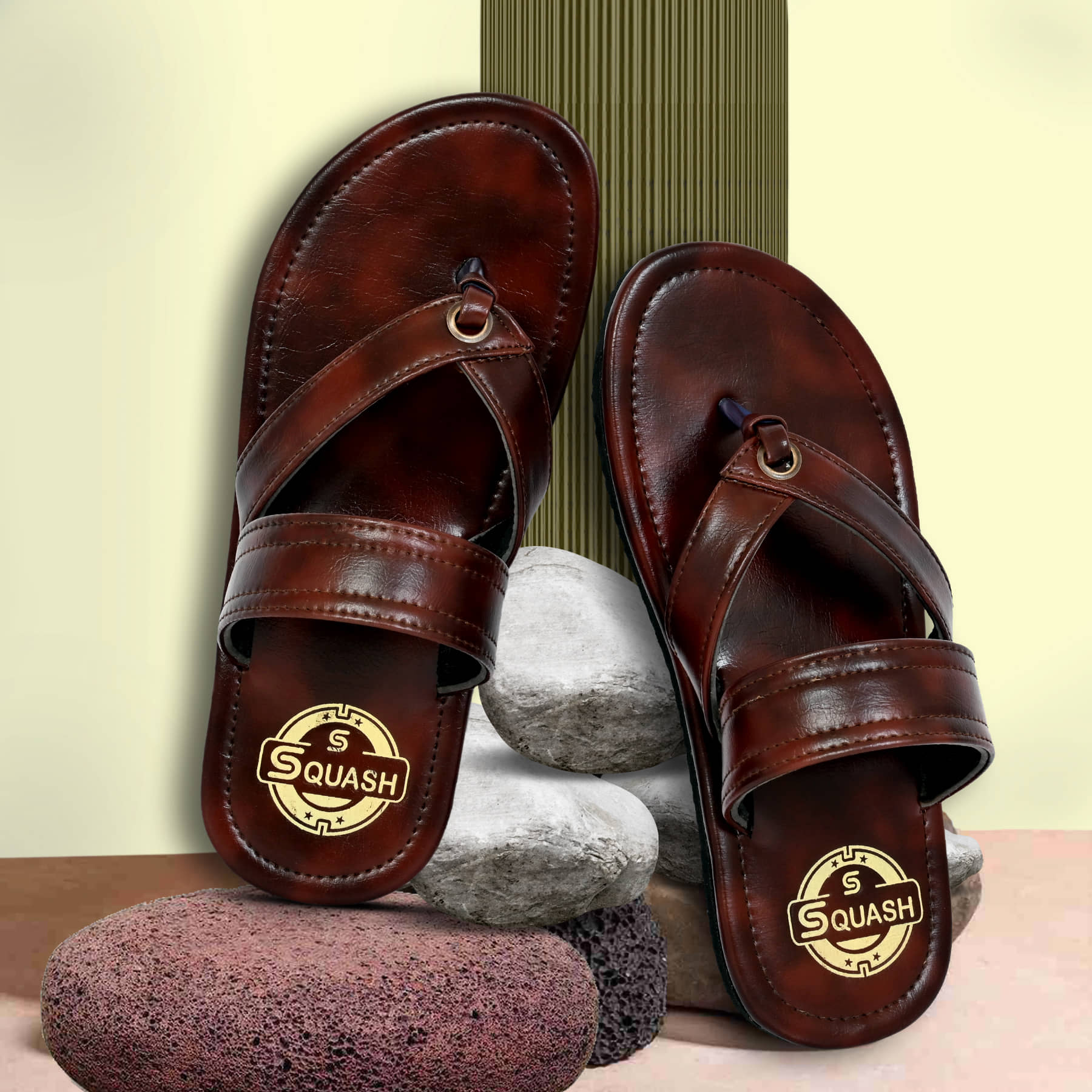 Squash Brown Men's Thong Flip Flop