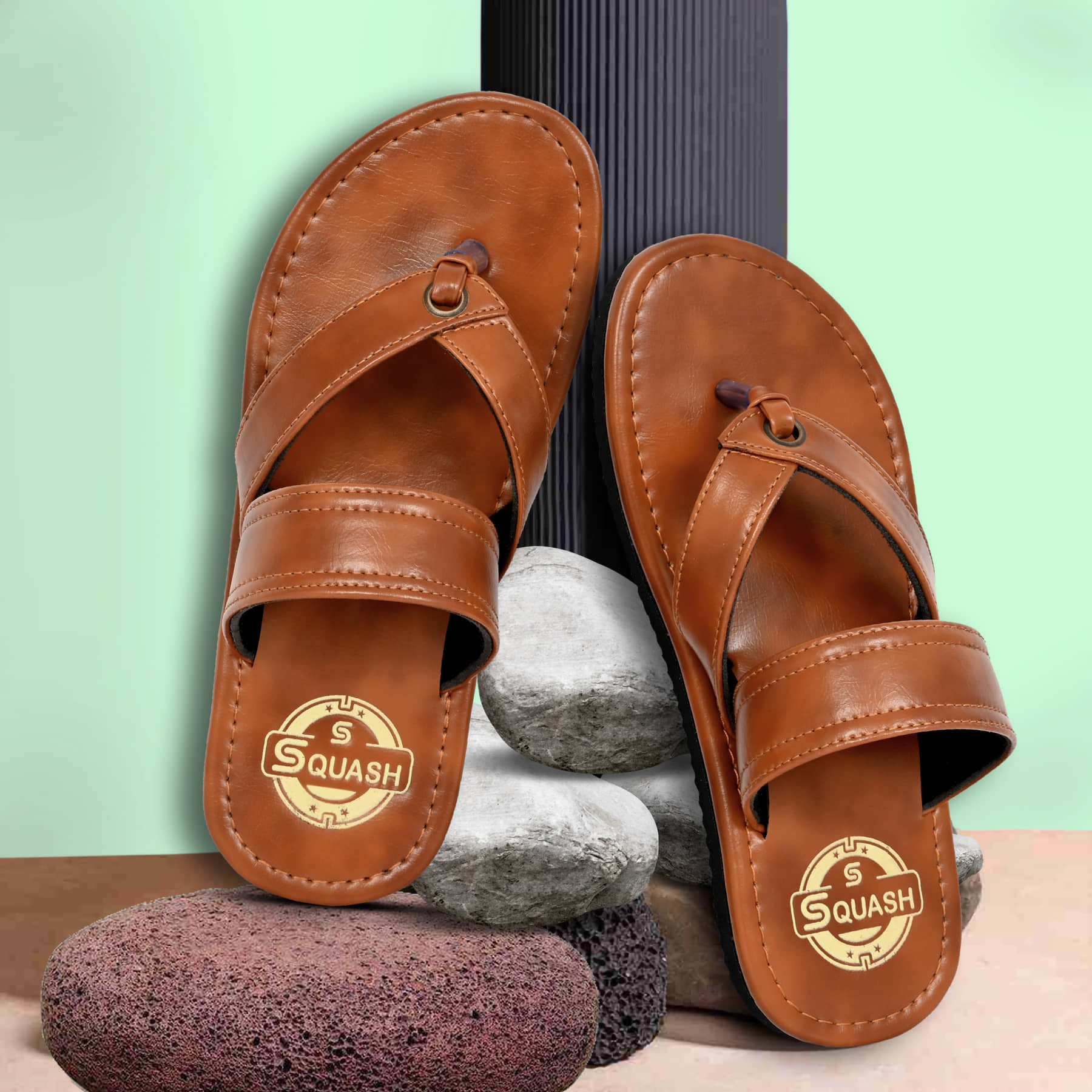 Squash Tan Men's Thong Flip Flop