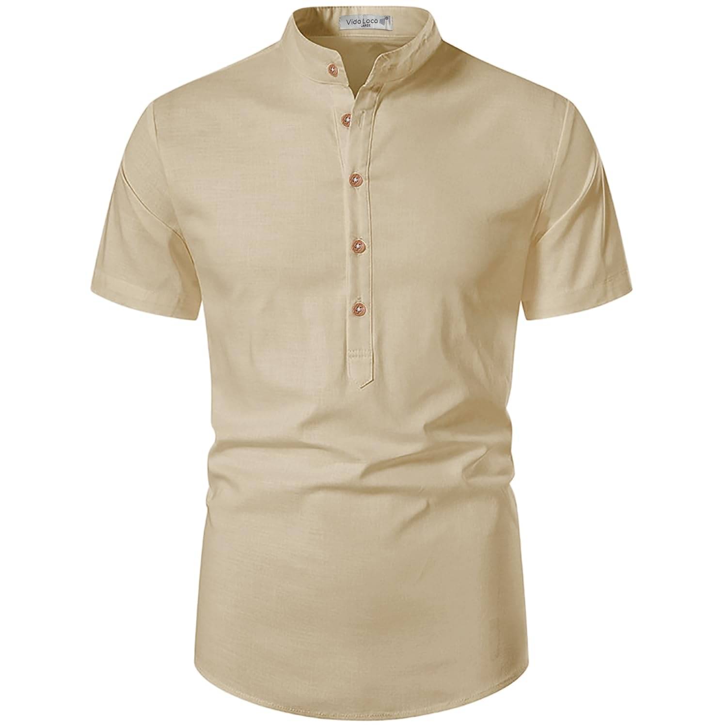     			Vida Loca Beige Cotton Blend Men's Shirt Style Kurta ( Pack of 1 )