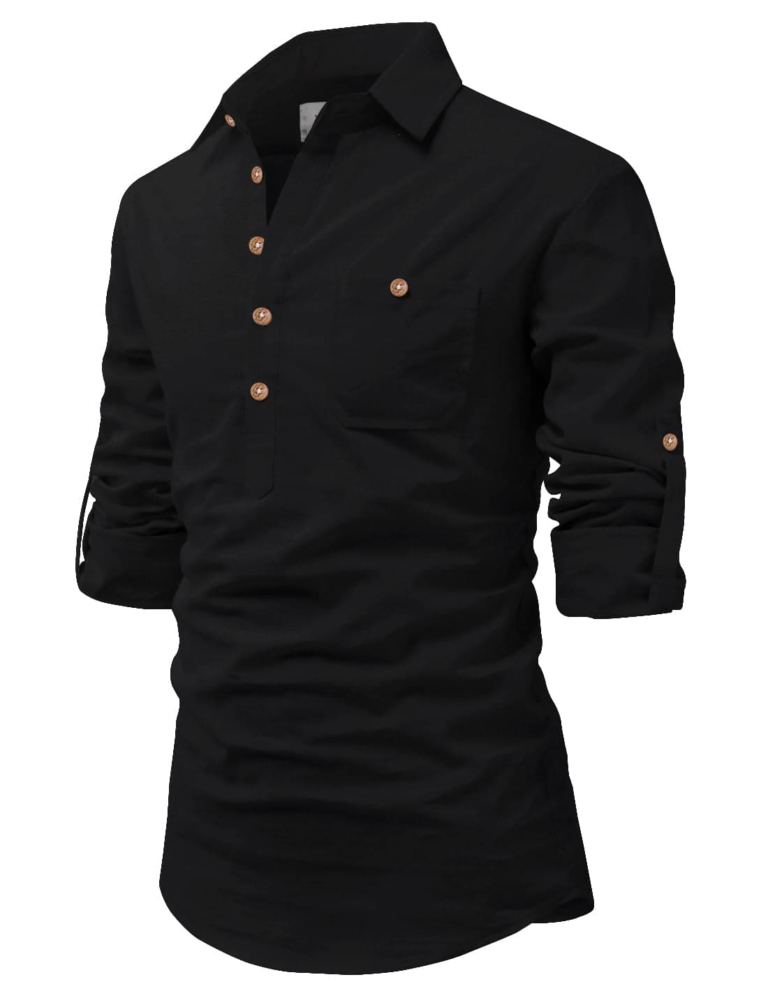 Vida Loca Black Cotton Blend Men's Shirt Style Kurta ( Pack of 1 ) Vida Loca Black Cotton Blend Men's Shirt Style Kurta ( Pack of 1 )