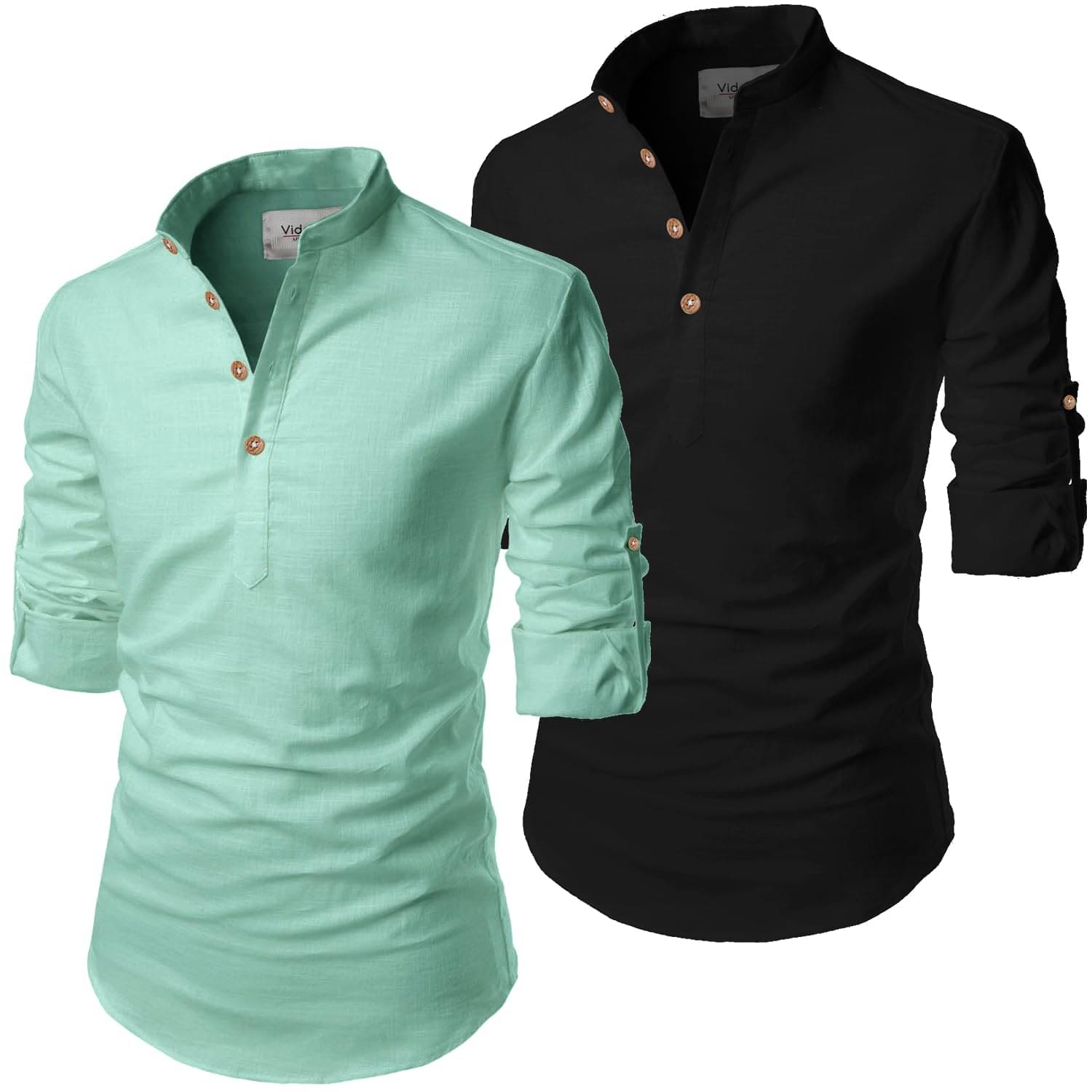 Vida Loca Fluorescent Green Cotton Blend Men's Shirt Style Kurta ( Pack of 2 ) Vida Loca Fluorescent Green Cotton Blend Men's Shirt Style Kurta ( Pack of 2 )