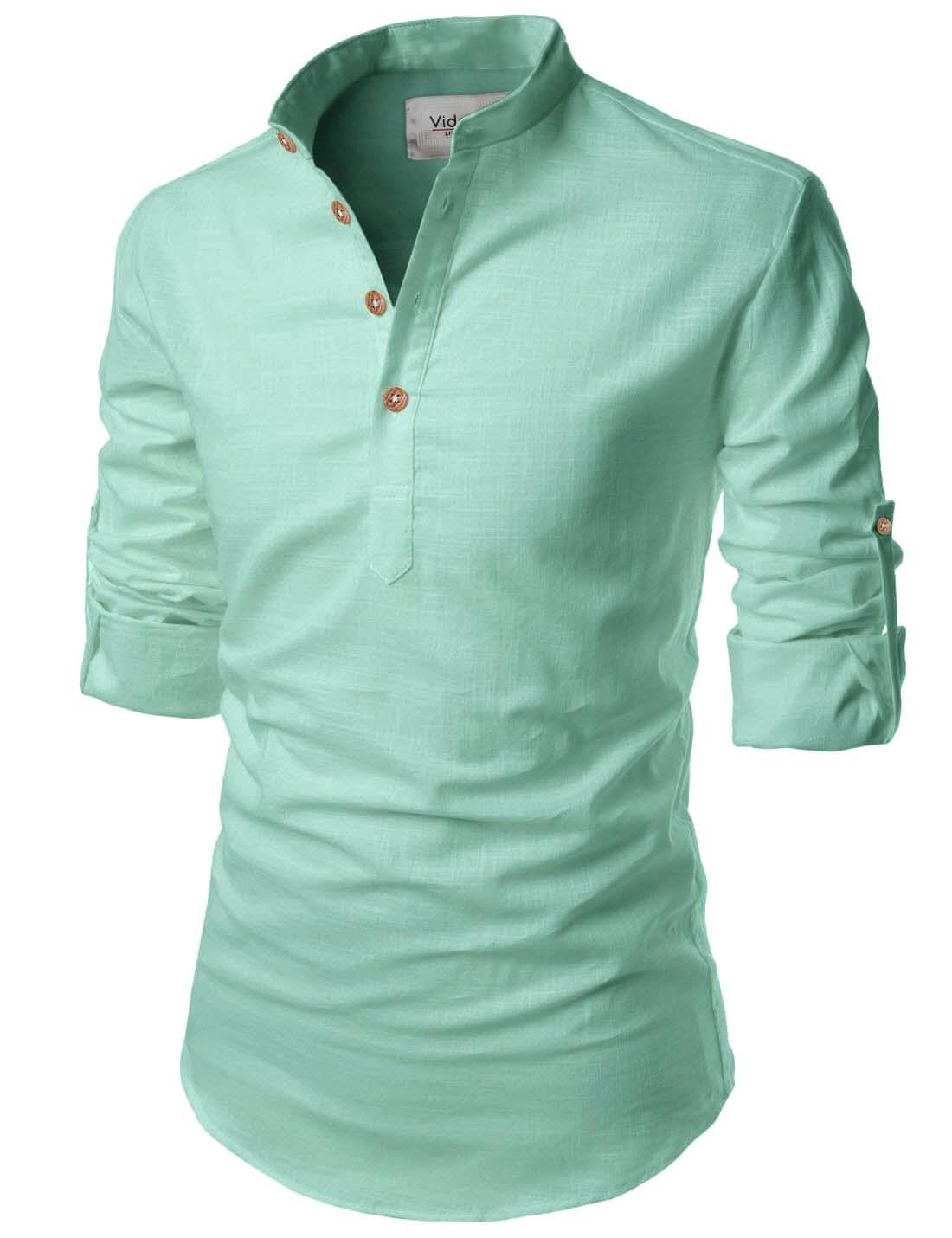    			Vida Loca Light Blue Cotton Blend Men's Shirt Style Kurta ( Pack of 1 )