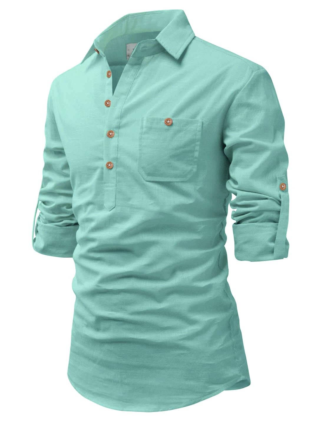 Vida Loca Beige Cotton Blend Men's Shirt Style Kurta ( Pack of 1 ) - Kurtas & Kurta Sets | Buy online on ZillyBuy
