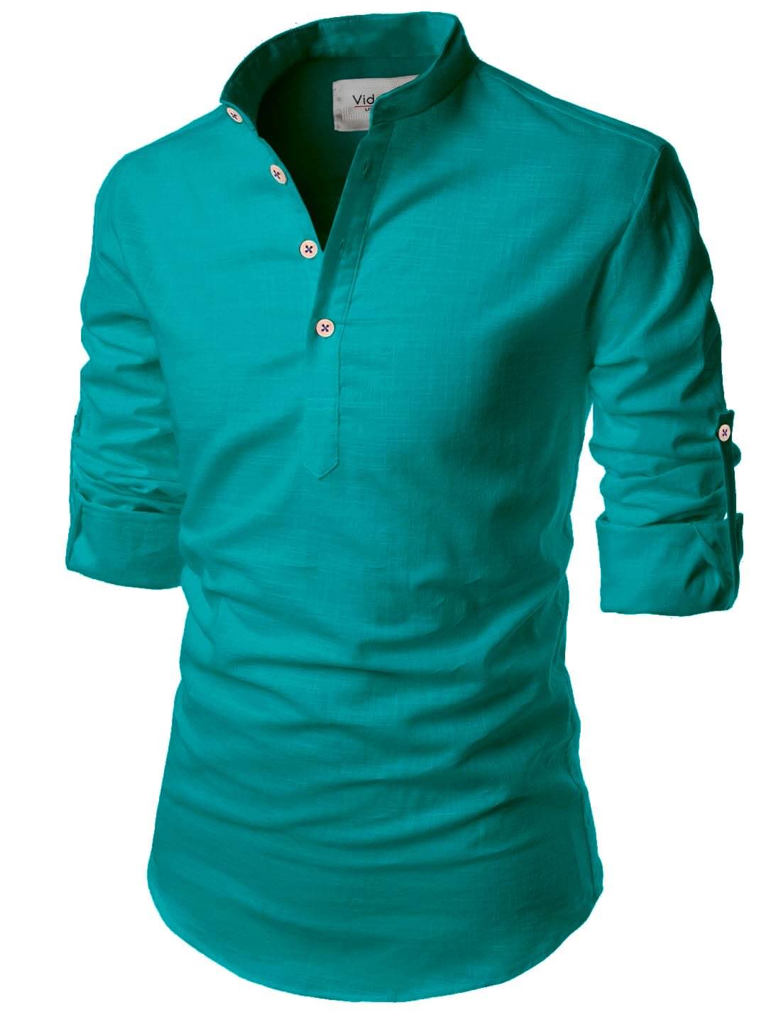 Vida Loca Teal Cotton Blend Men's Shirt Style Kurta ( Pack of 1 ) Vida Loca Teal Cotton Blend Men's Shirt Style Kurta ( Pack of 1 )