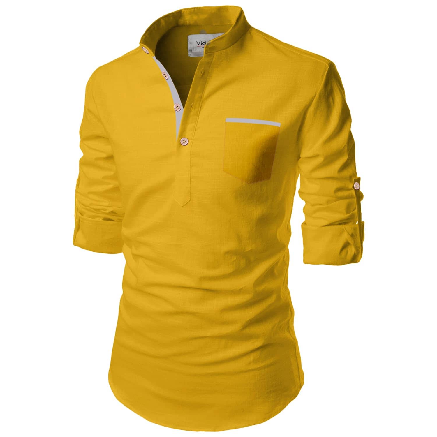 Vida Loca Peach Cotton Blend Men's Shirt Style Kurta ( Pack of 1 ) - Kurtas & Kurta Sets | Buy online on ZillyBuy