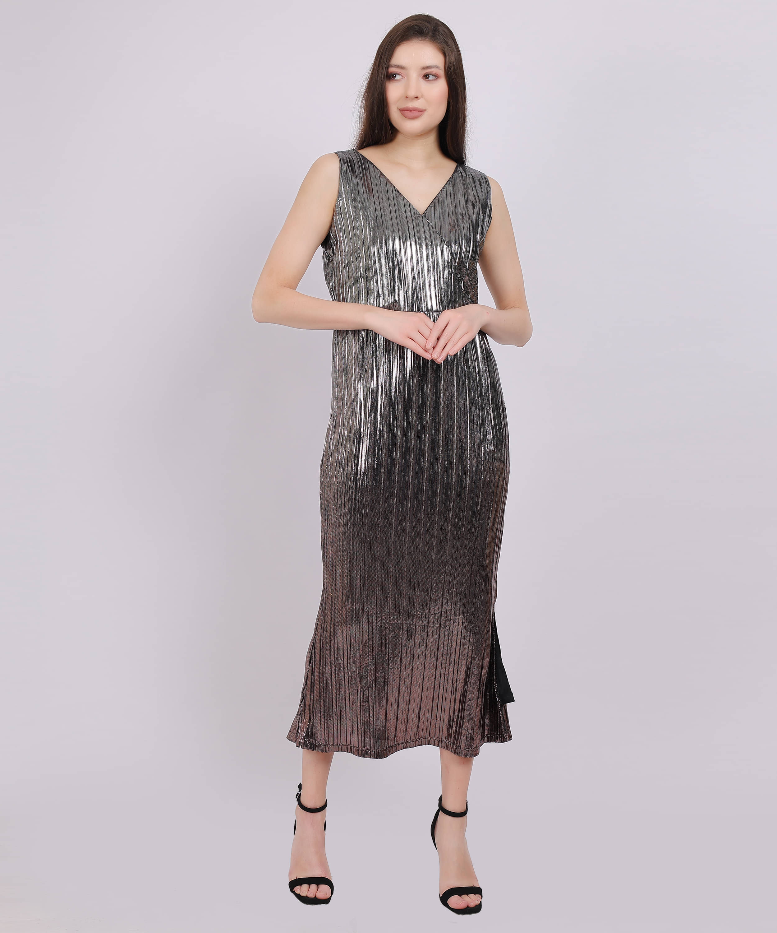 aumbe Women Lycra Embellished Bodycon Dress ( Silver ) aumbe Women Lycra Embellished Bodycon Dress ( Silver )