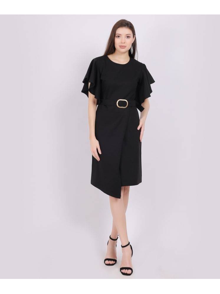 aumbe Women Lycra Solid A-line Dress ( Black ) aumbe Women Lycra Solid A-line Dress ( Black )