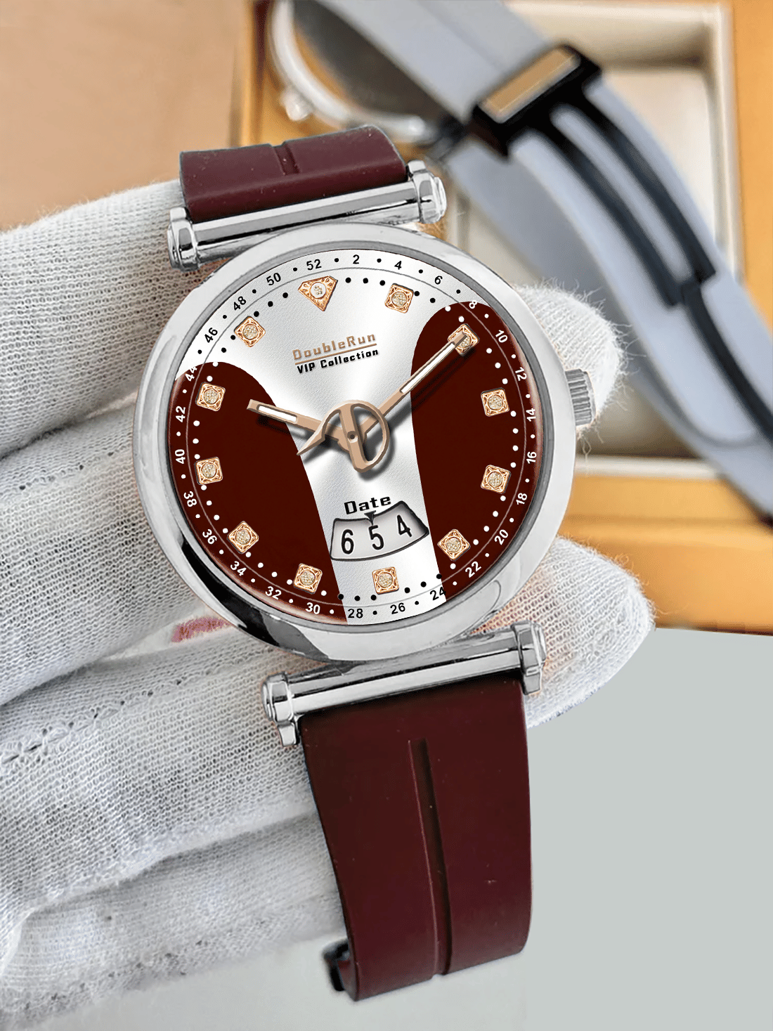    			DoubleRun Maroon Silicon Analog Men's Watch