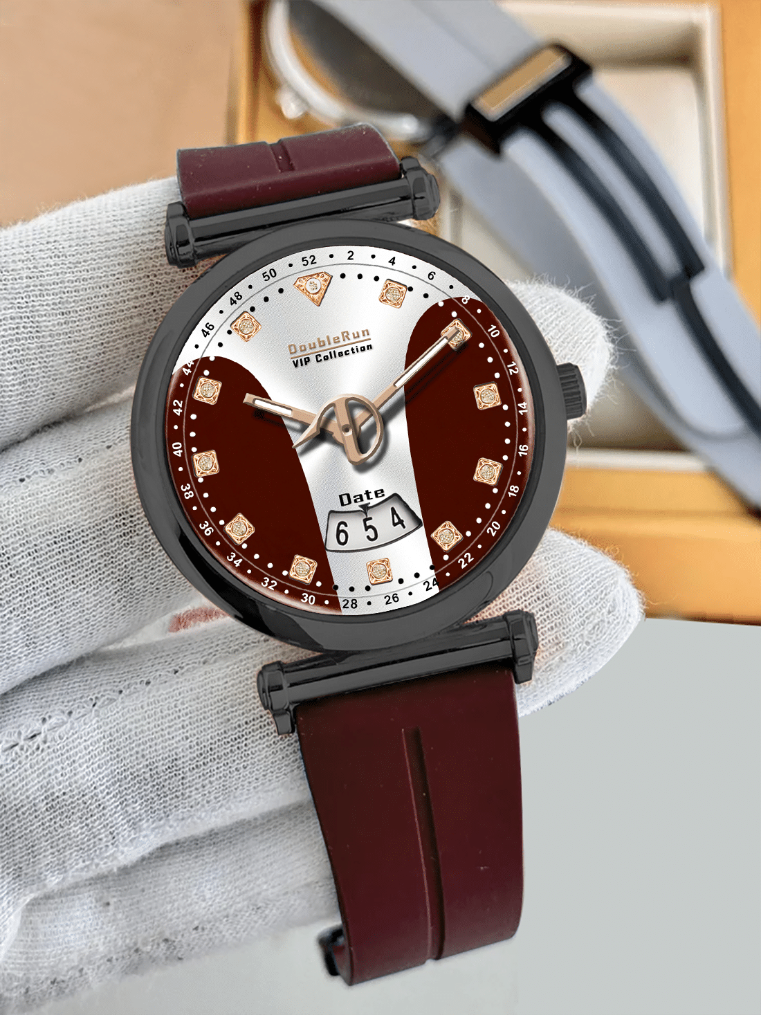     			DoubleRun Maroon Silicon Analog Men's Watch