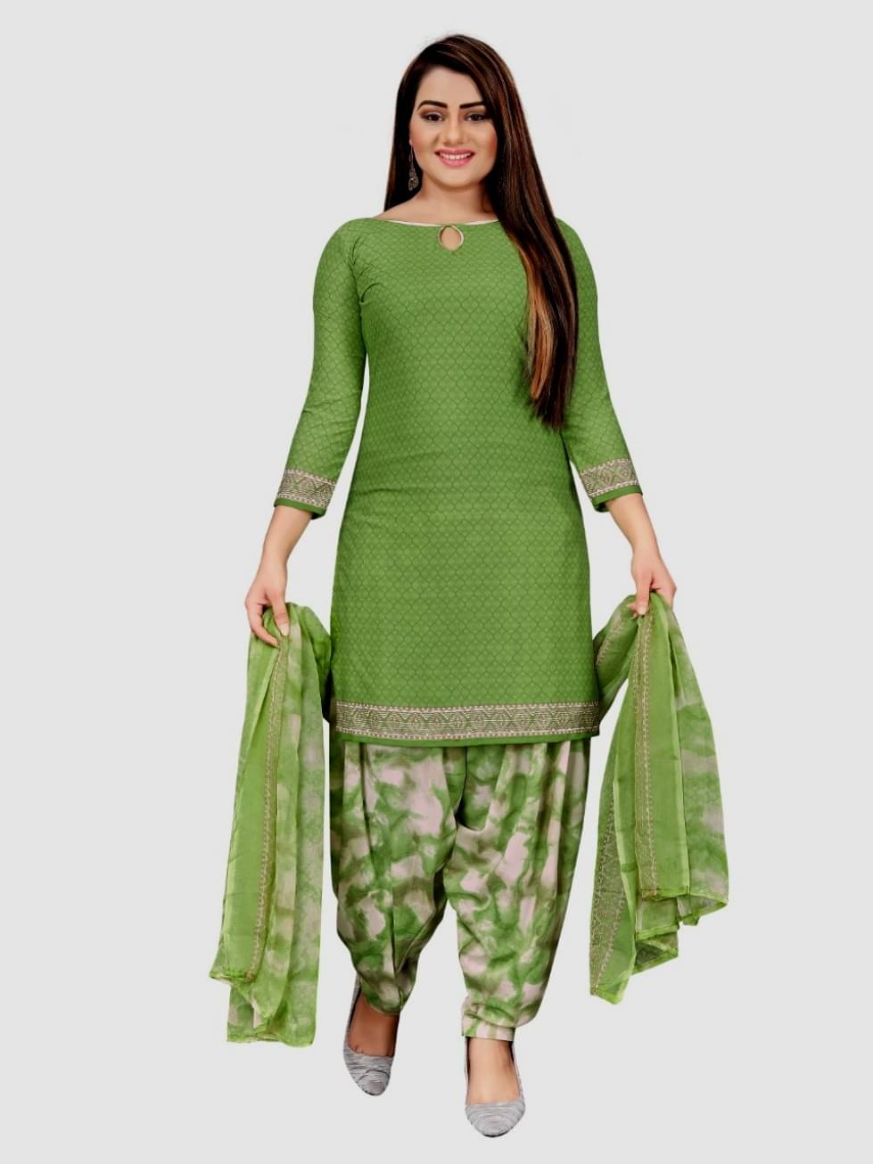Kkrish Unstitched Crepe Printed Dress Material - Lime Green,Multicolor ( Pack of 1 ) Kkrish Unstitched Crepe Printed Dress Material - Lime Green,Multicolor ( Pack of 1 )