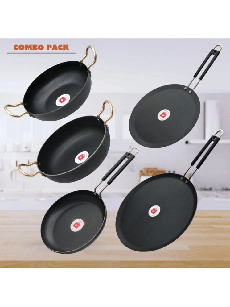     			LAZYWINDOW Black Iron No Coating Cookware Sets ( Set of 1 )