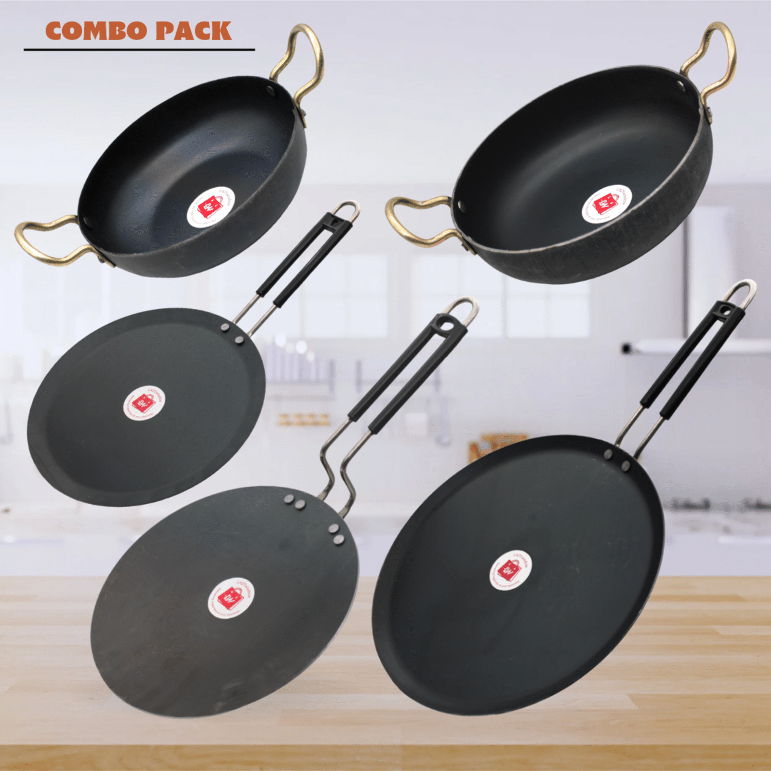     			LAZYWINDOW Black Iron No Coating Cookware Sets ( Set of 1 )