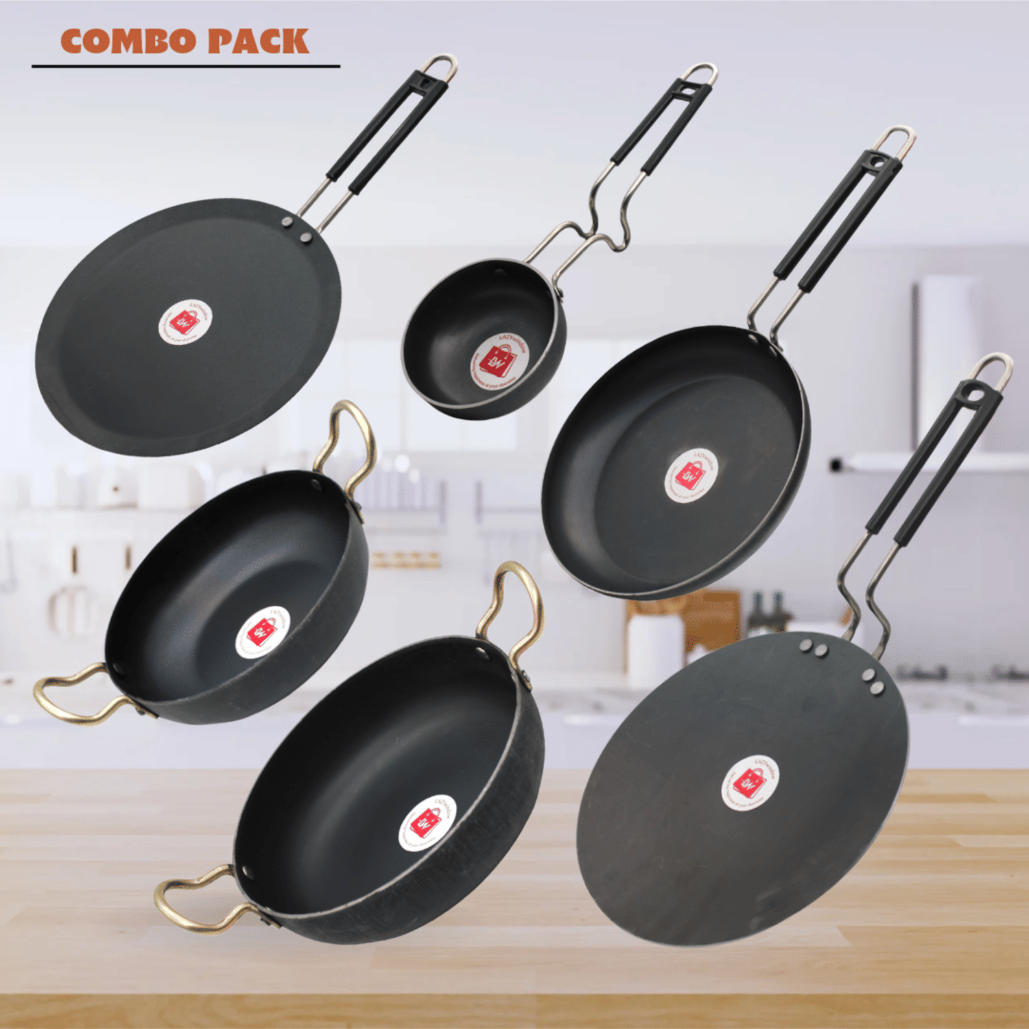 LAZYWINDOW Black Iron No Coating Cookware Sets ( Set of 1 ) - Cookware | Buy online on ZillyBuy