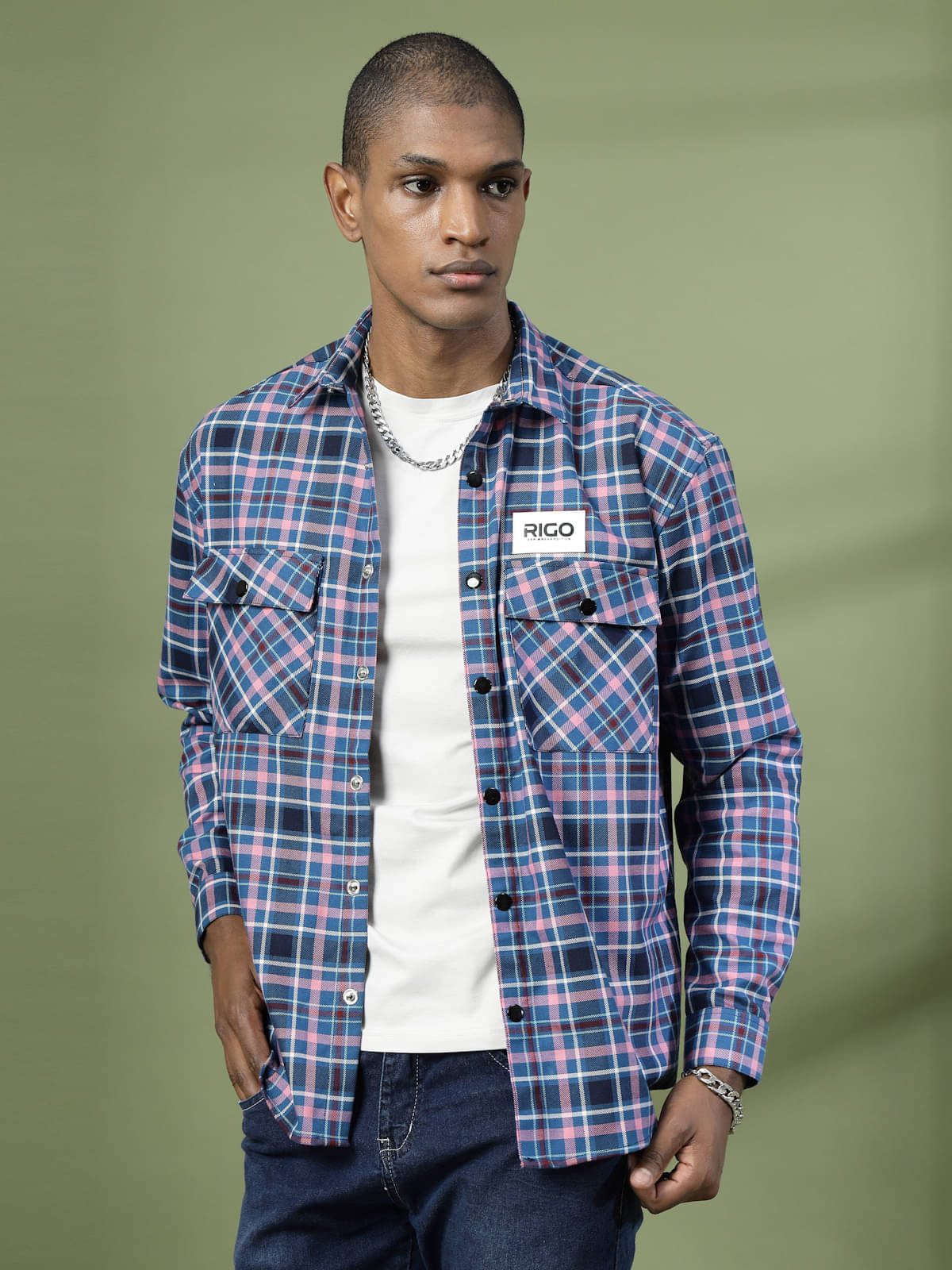 Rigo Flannel Oversized Fit Checks Full Sleeves Men's Casual Shirt - Teal ( Pack of 1 ) Rigo Flannel Oversized Fit Checks Full Sleeves Men's Casual Shirt - Teal ( Pack of 1 )