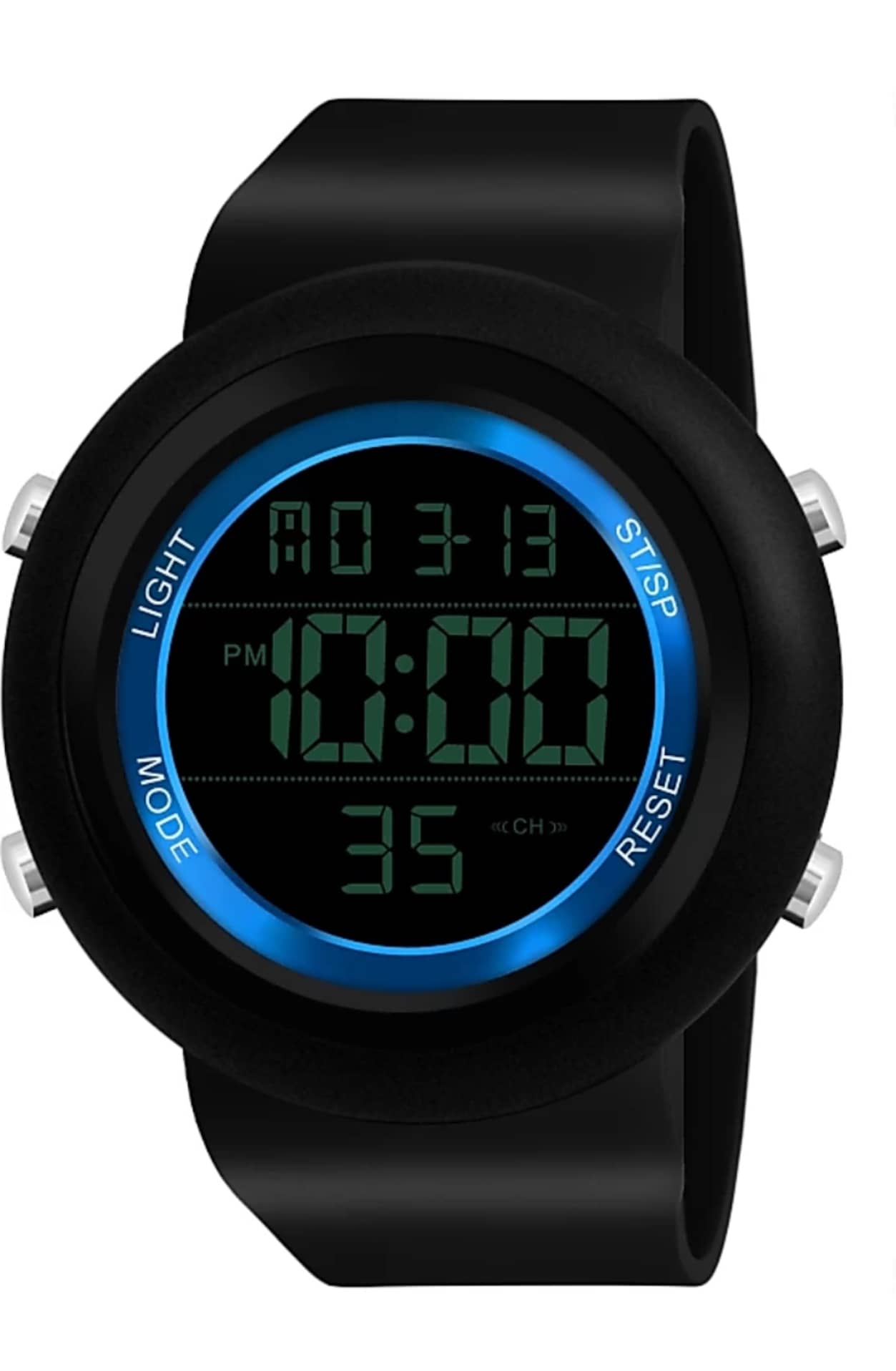 SHMOFY LUXRY Black Silicon Digital Men's Watch