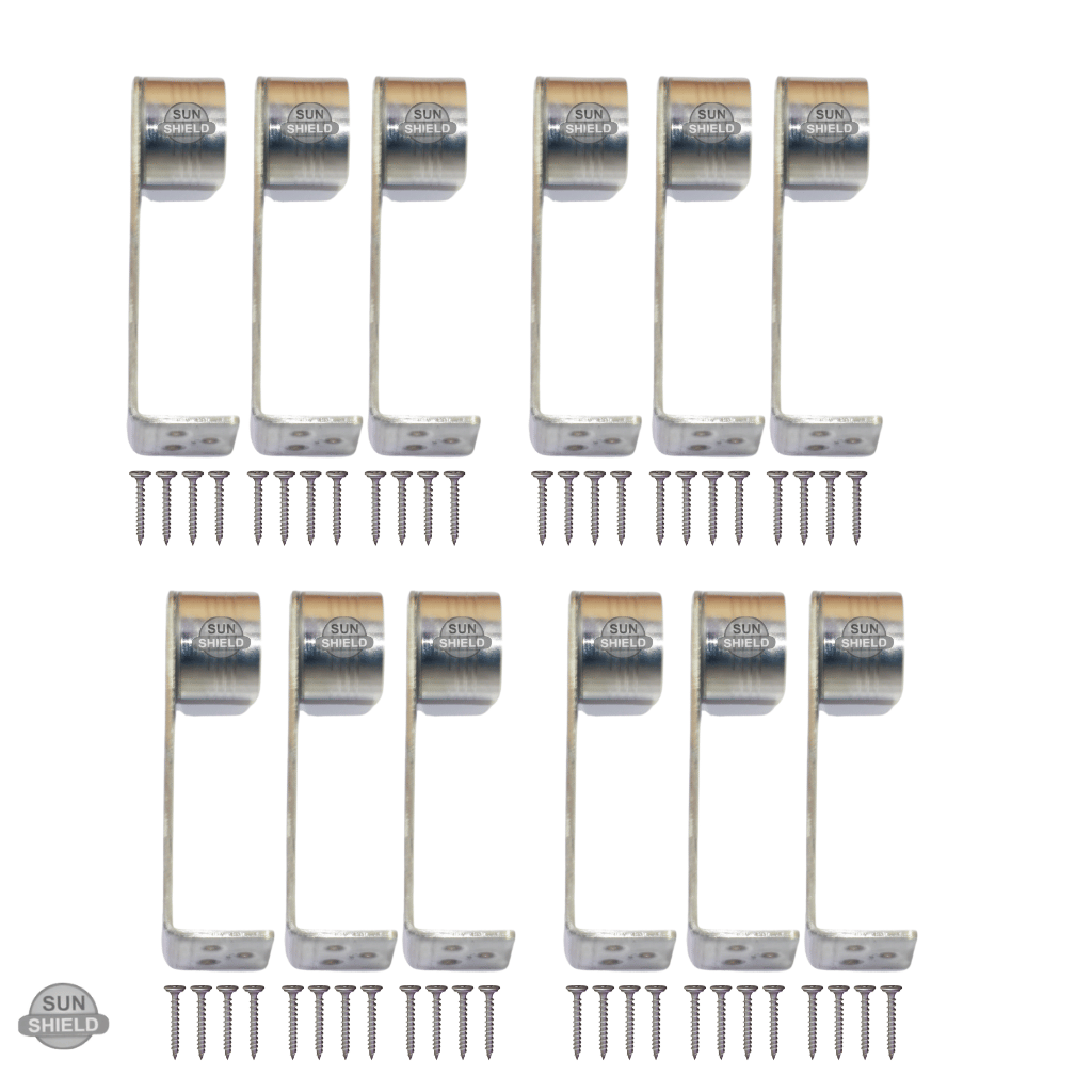     			Sun Shield Silver Stainless Steel Single Rod Bracket ( Pack of 12 )