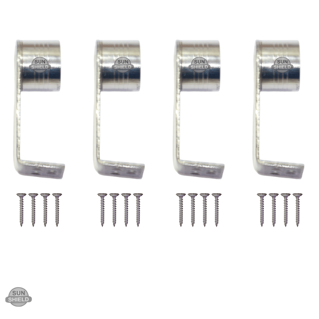     			Sun Shield Silver Stainless Steel Single Rod Bracket ( Pack of 4 )
