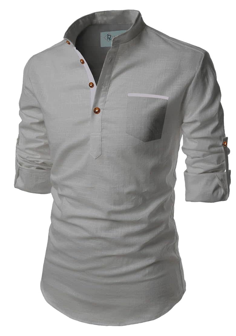 TrendiVastra Turquoise Cotton Blend Men's Shirt Style Kurta ( Pack of 1 ) - Kurtas & Kurta Sets | Buy online on ZillyBuy
