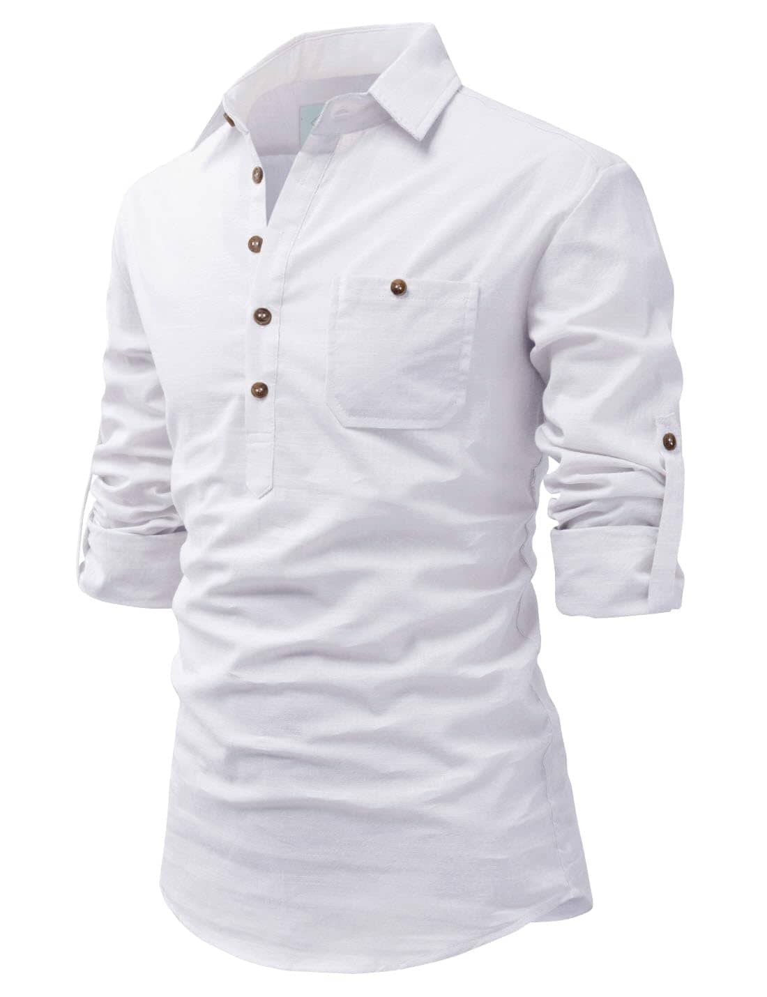 TrendiVastra Pink Cotton Blend Men's Shirt Style Kurta ( Pack of 1 ) - Kurtas & Kurta Sets | Buy online on ZillyBuy