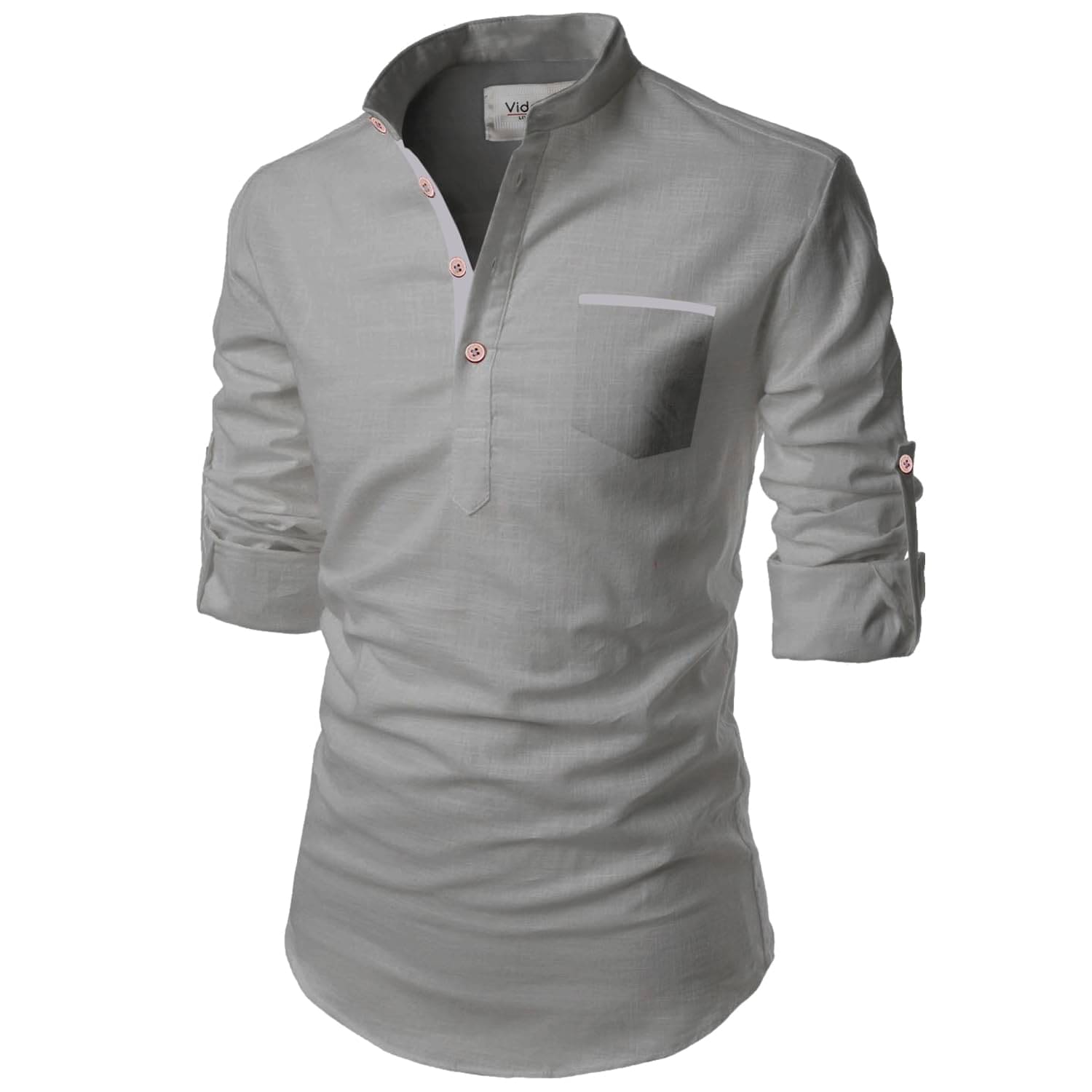 Vida Loca Grey Cotton Blend Men's Shirt Style Kurta ( Pack of 1 ) Vida Loca Grey Cotton Blend Men's Shirt Style Kurta ( Pack of 1 )