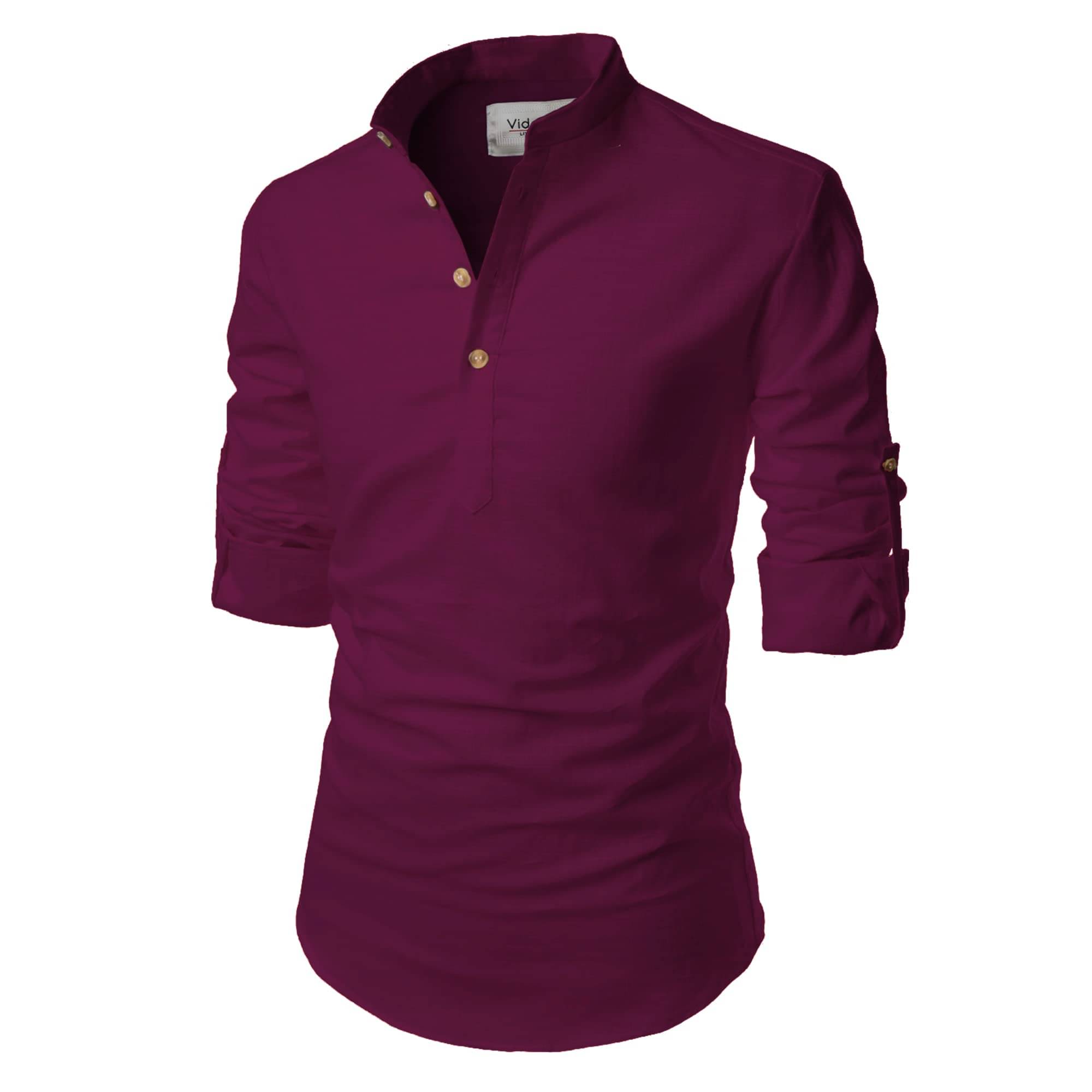     			Vida Loca Magenta Cotton Blend Men's Shirt Style Kurta ( Pack of 1 )