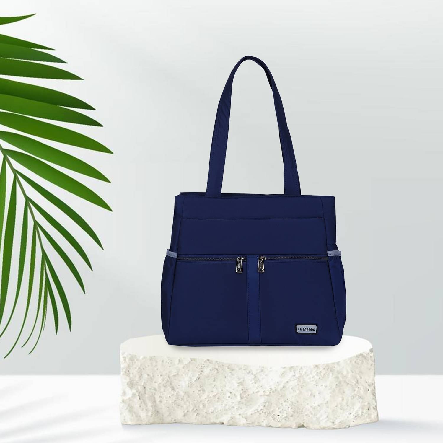     			demaabs Navy Blue Polyster Handheld Bag