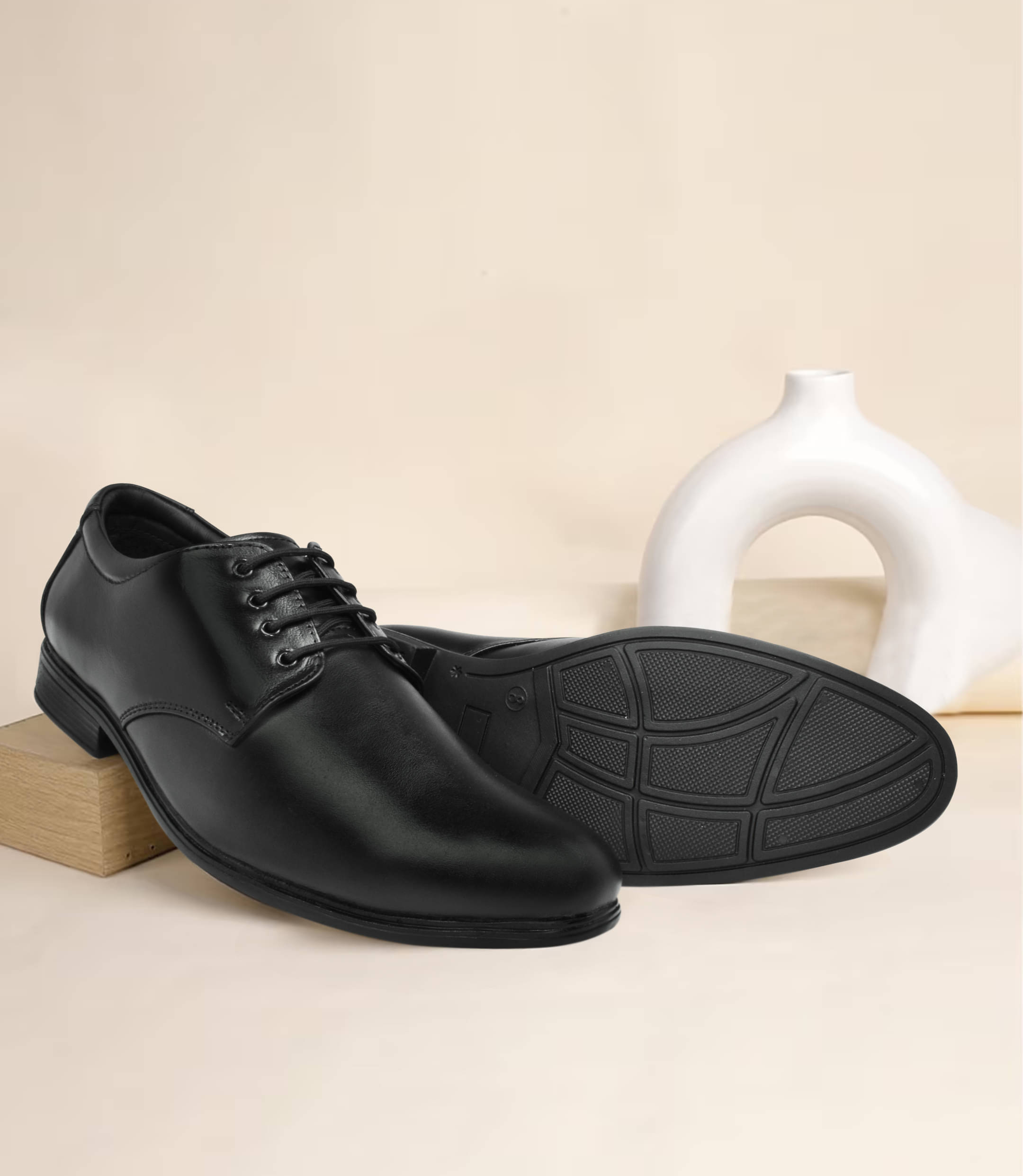     			Ajanta Black Men's Derby Formal Shoes