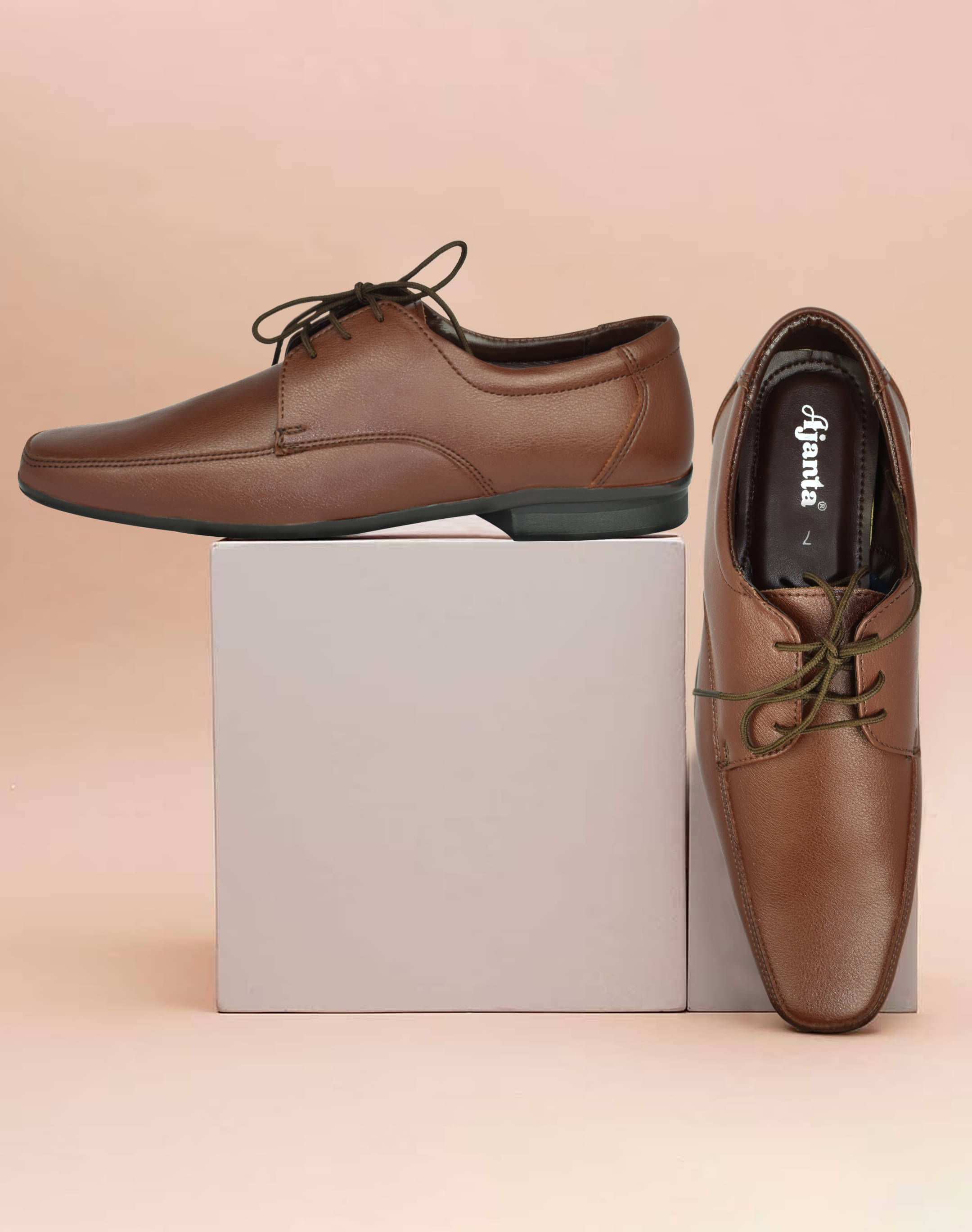     			Ajanta Brown Men's Derby Formal Shoes