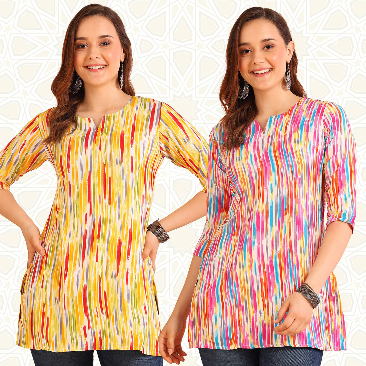 Viscose Short Kurti For Women (Pack of 2) Viscose Short Kurti For Women (Pack of 2)