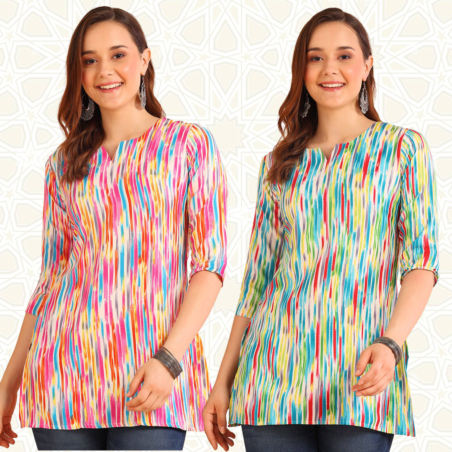 Viscose Short Kurti For Women (Pack of 2) Viscose Short Kurti For Women (Pack of 2)