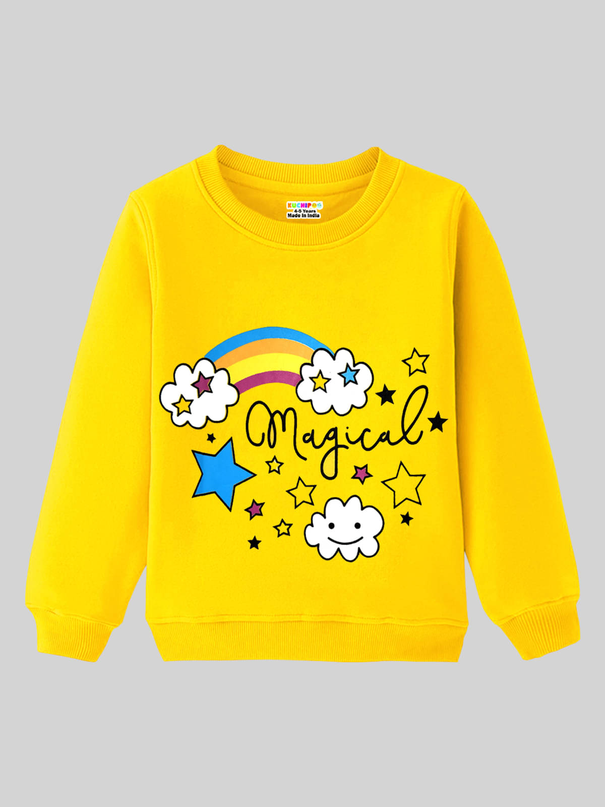     			Kuchipoo Pack of 1 Girls Cotton Blend Sweatshirt ( Yellow )