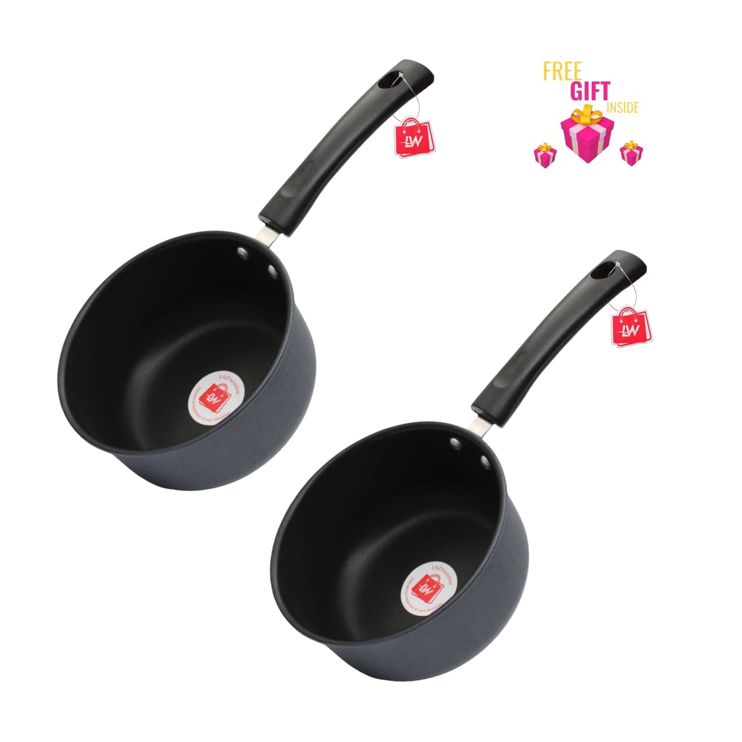 LAZYWINDOW Nonstick Souce Pan Grey Hard Anodised Non-Stick Cookware Sets ( Set of 1 ) LAZYWINDOW Nonstick Souce Pan Grey Hard Anodised Non-Stick Cookware Sets ( Set of 1 )
