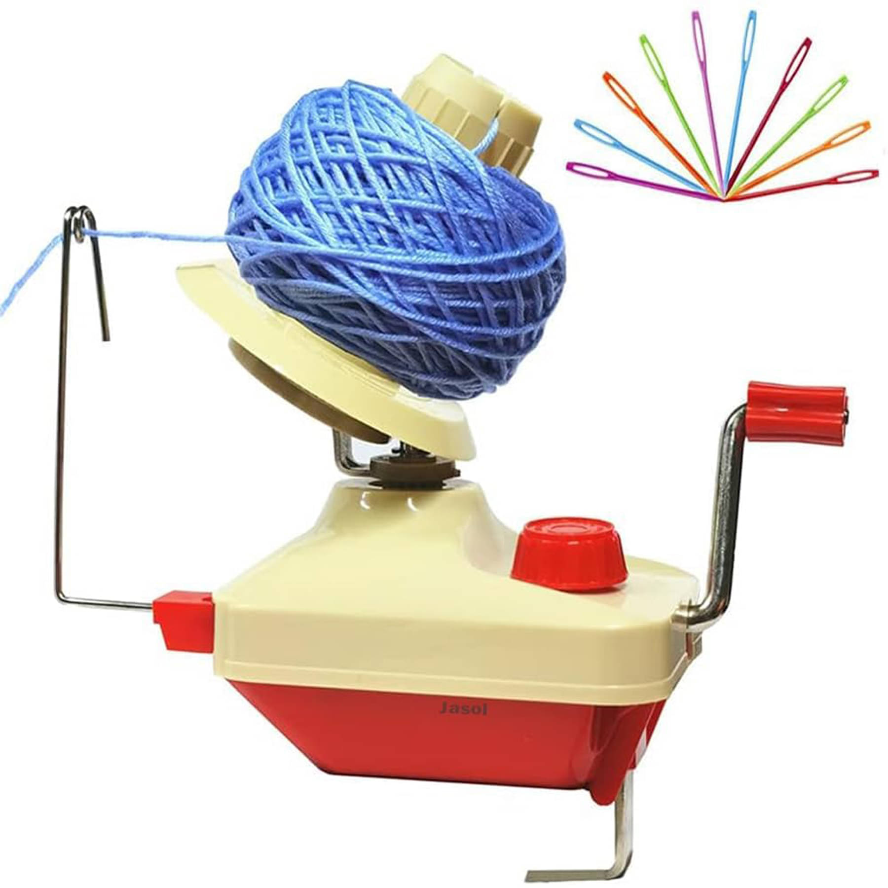     			PRANSUNITA Yarn Ball Winder Machine Hand Operated for All Types of Swift Yarn, Fiber, String, Wool, Thread with 10ps Plastic Needles- Helpful for Knitting Enthusiast