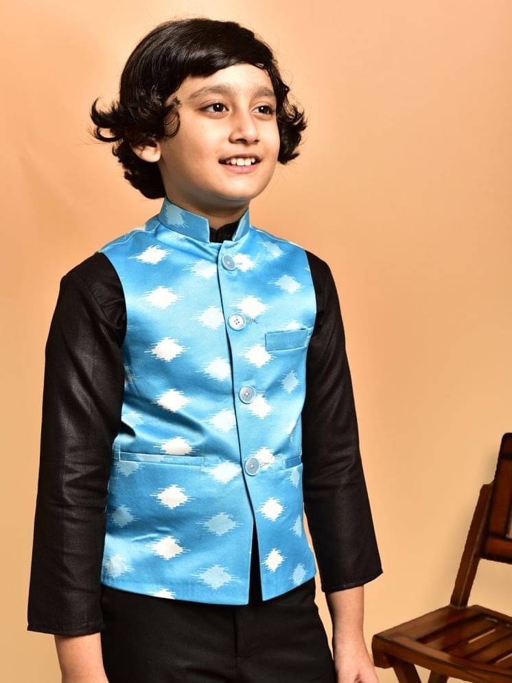     			PRINTCULTR Boys Cotton Blend Casual Jacket ( Blue , Pack of 1 )