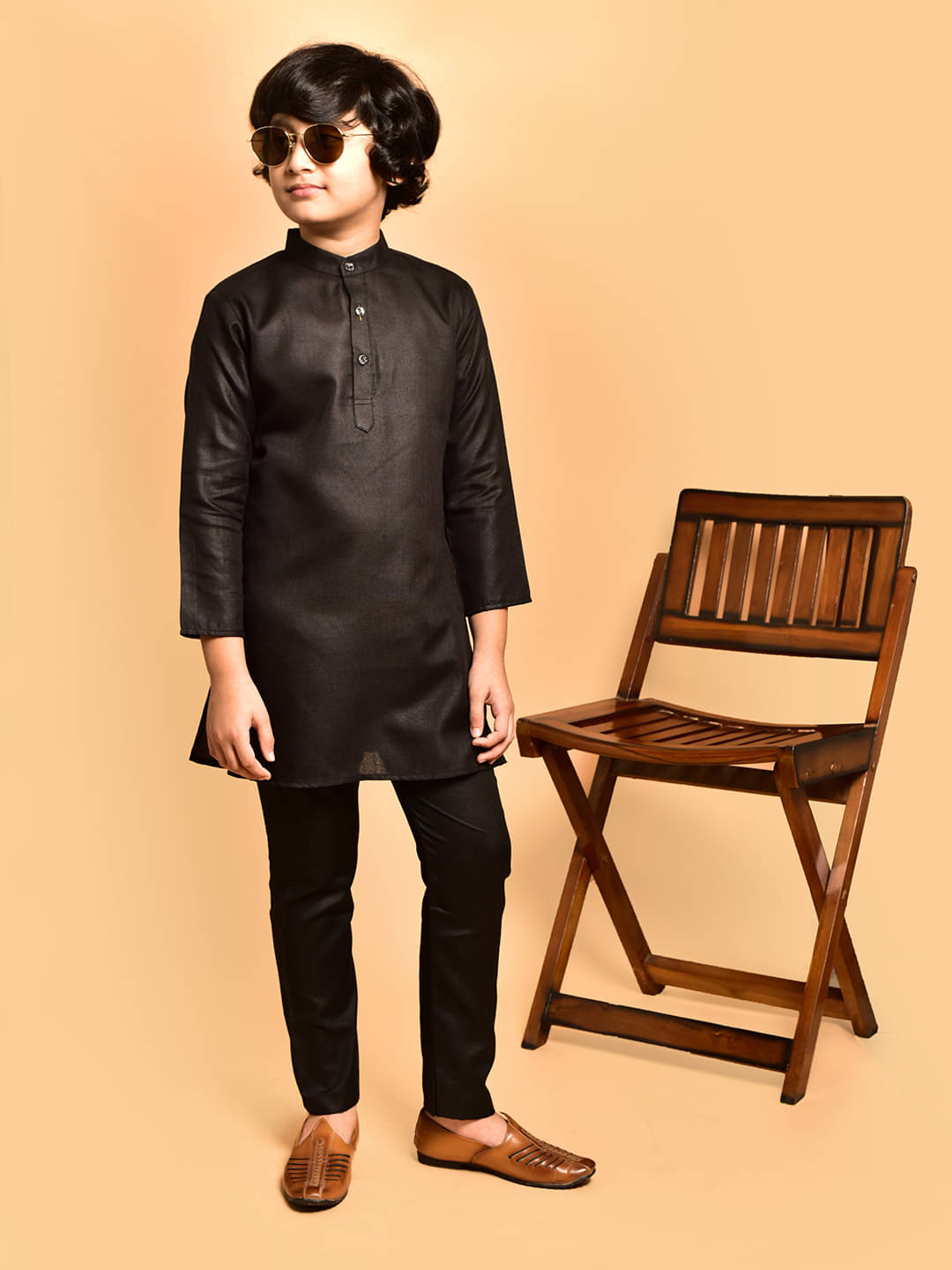 PRINTCULTR Boys Cotton Blend Coffee Kurta Churidar Set ( Pack of 1 ) PRINTCULTR Boys Cotton Blend Coffee Kurta Churidar Set ( Pack of 1 )